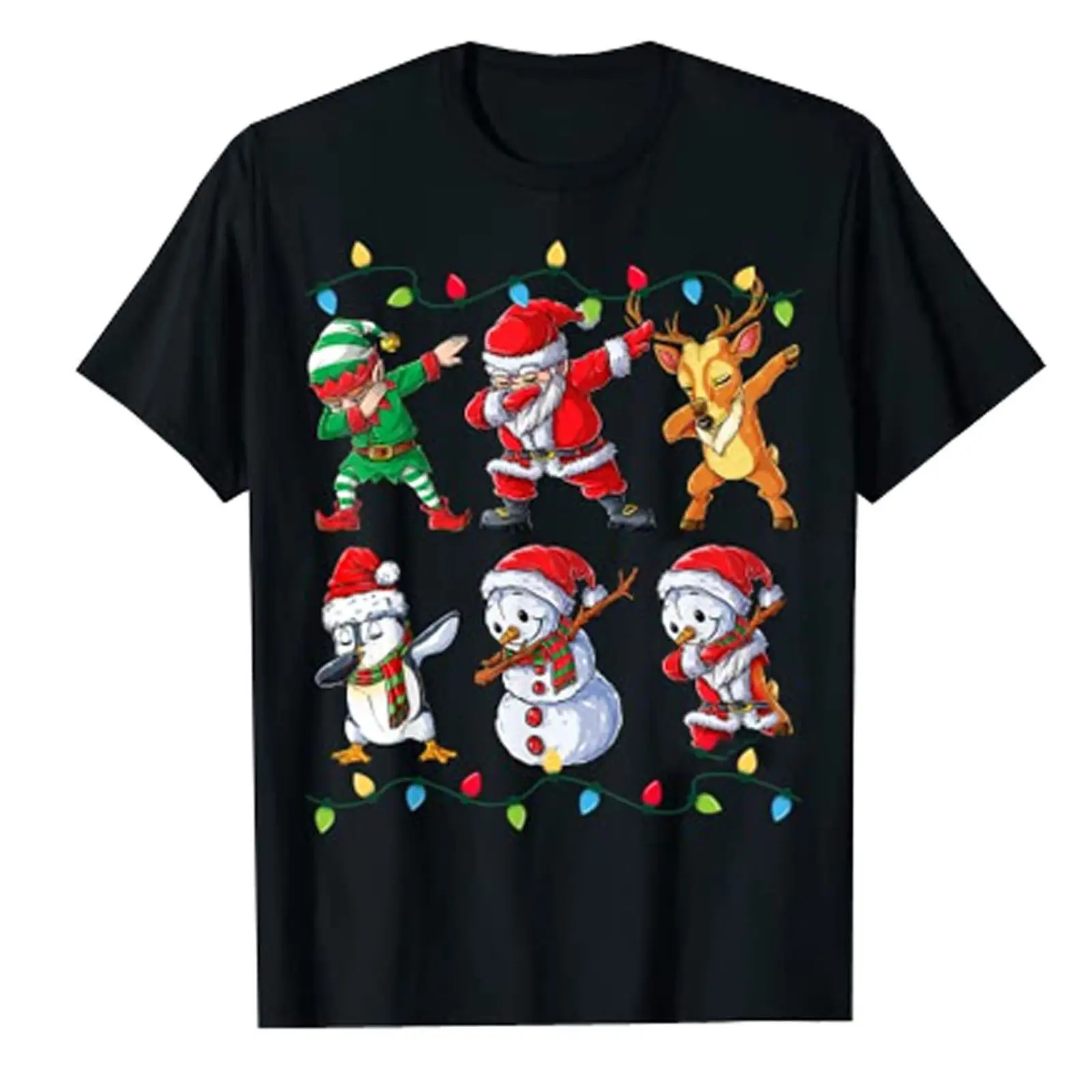 2025 Christmas T-Shirt Santa Claus Print Men Women Loose Fit