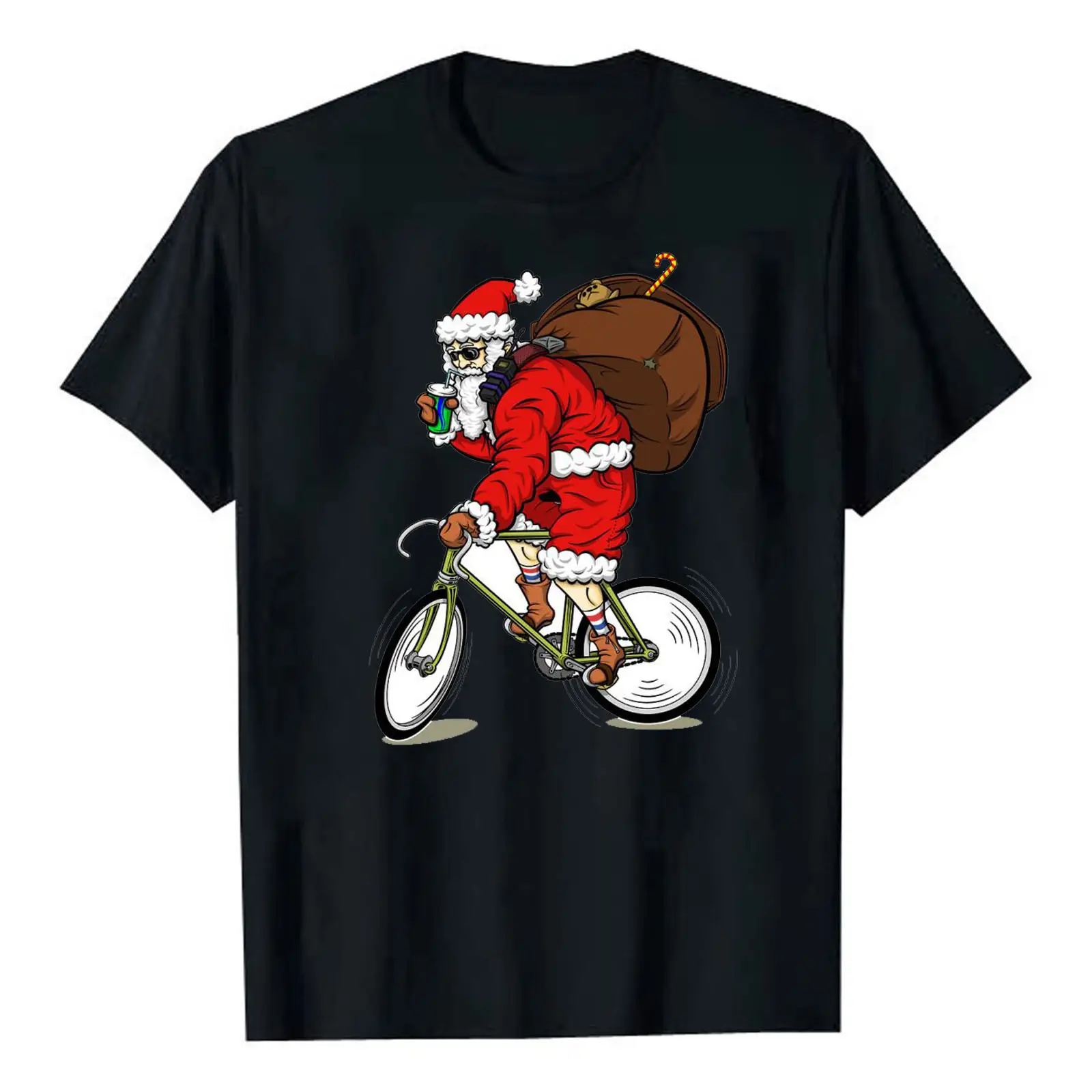 2025 Christmas T-Shirt Santa Claus Print Men Women Loose Fit