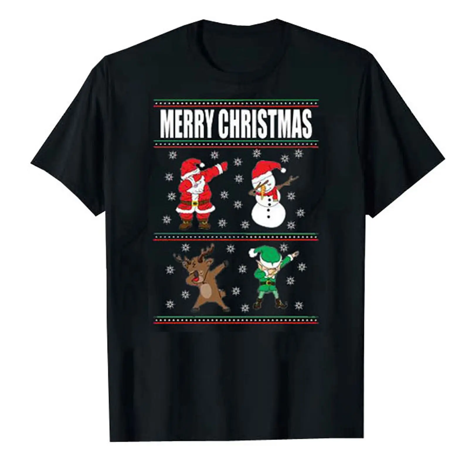 2025 Christmas T-Shirt Santa Claus Print Men Women Loose Fit