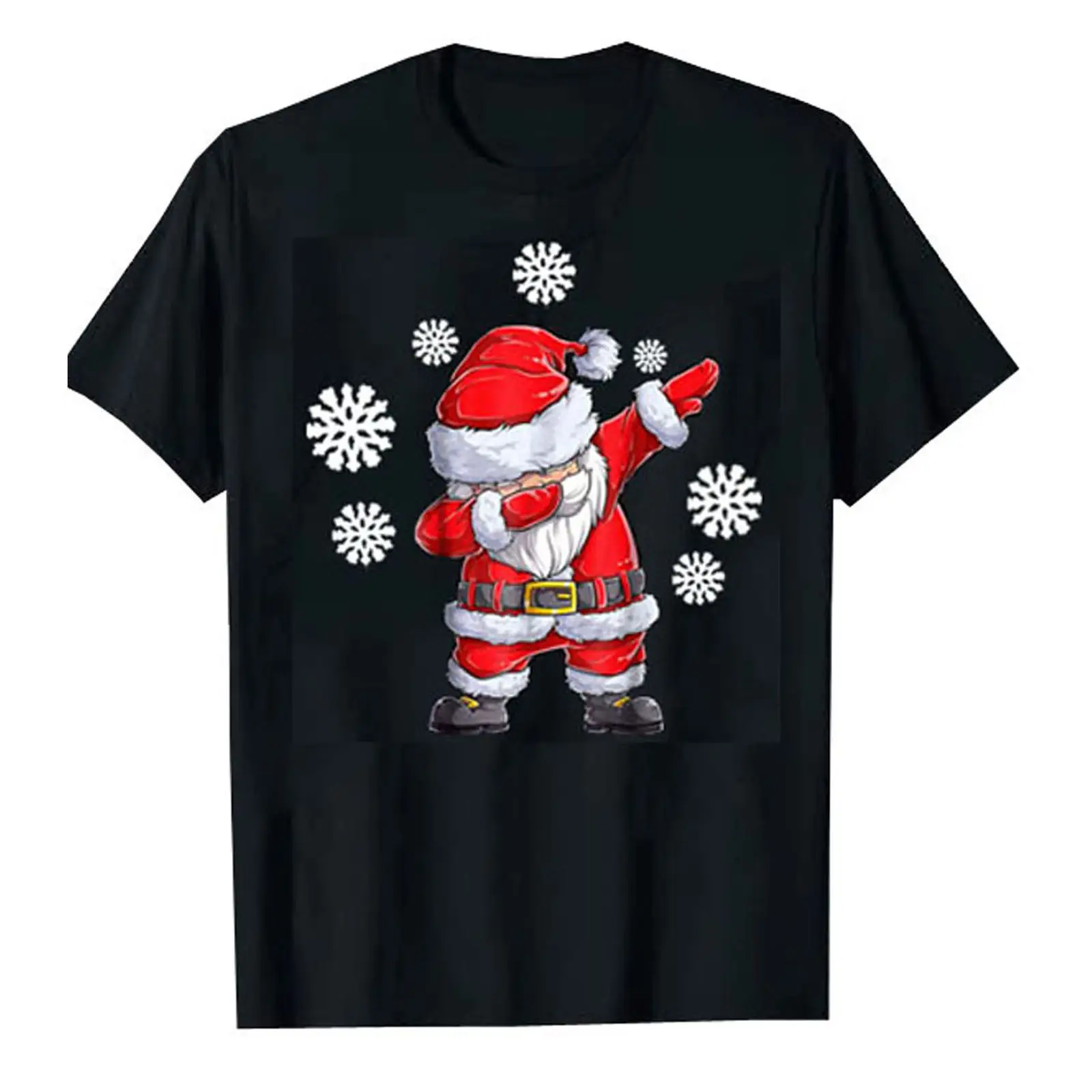 2025 Christmas T-Shirt Santa Claus Print Men Women Loose Fit