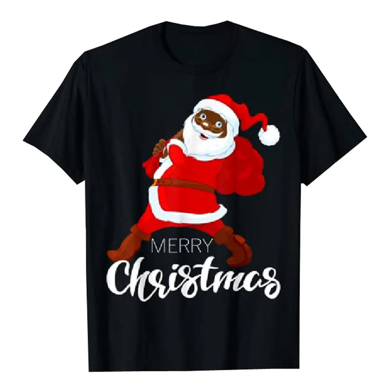 2025 Christmas T-Shirt Santa Claus Print Men Women Loose Fit