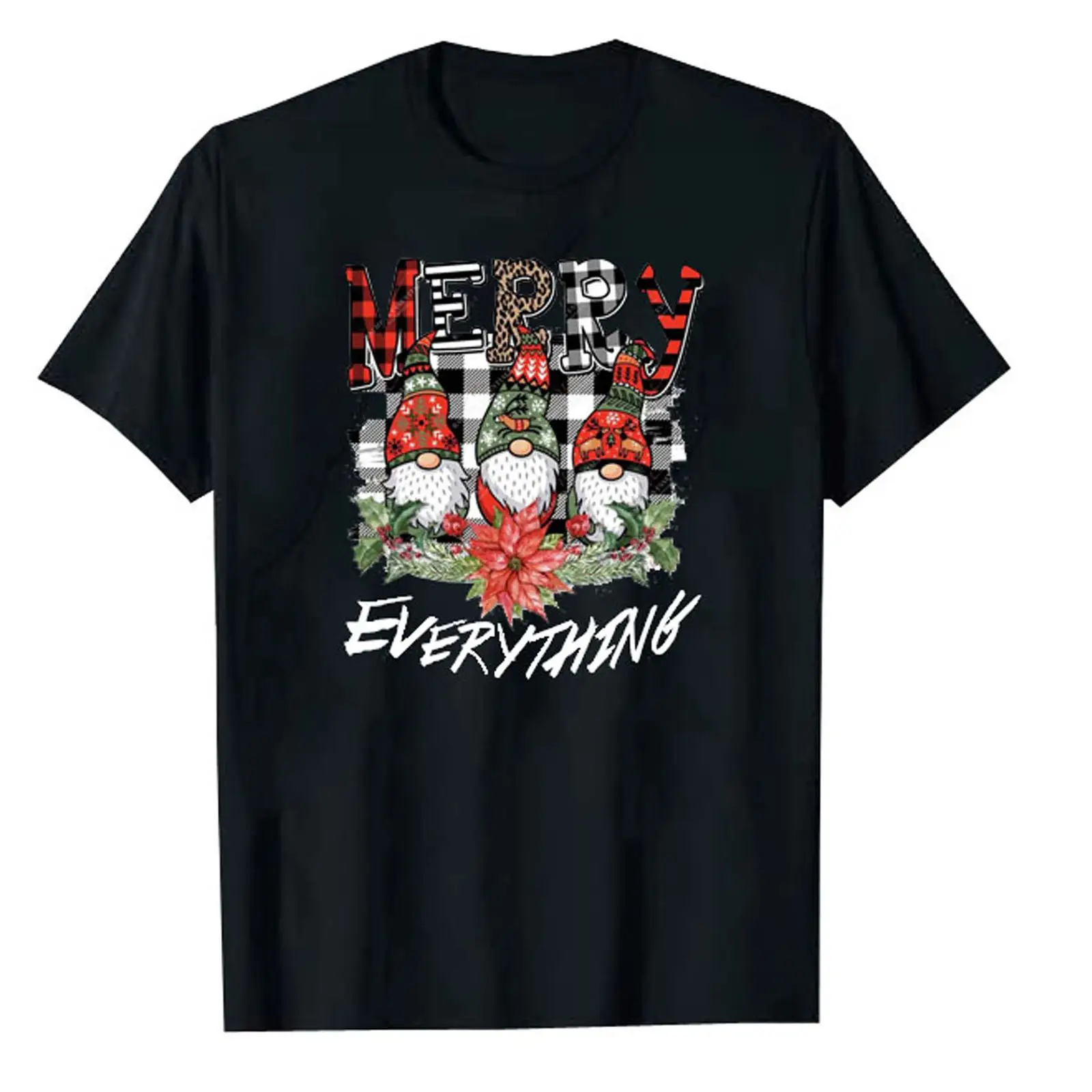 2025 Christmas T-Shirt Santa Claus Print Men Women Loose Fit