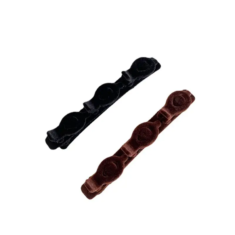 Red Flocked Braided Hairpin Side Bangs Texture Broken Hair Arrangement Duckbill Hairpin Hairband - Image 8