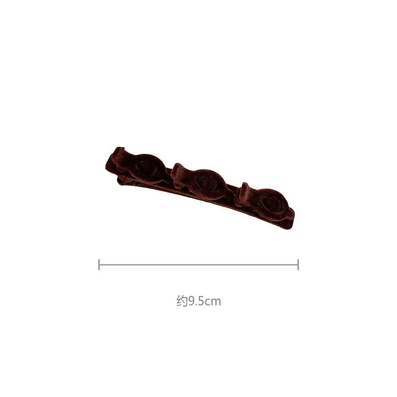 Red Flocked Braided Hairpin Side Bangs Texture Broken Hair Arrangement Duckbill Hairpin Hairband — feature 3