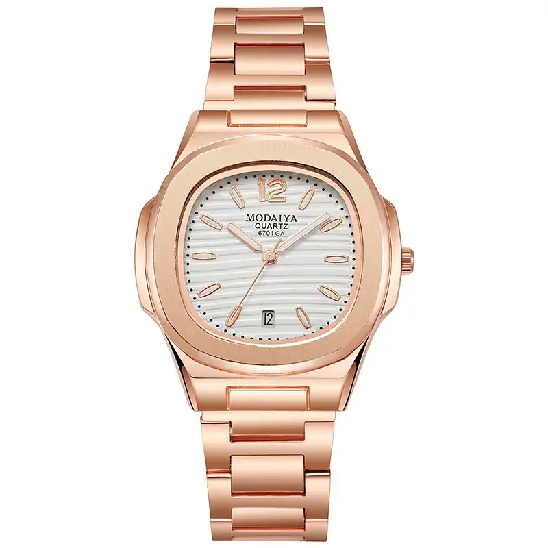 Modality Square Watch for Men Silver Alloy Belt