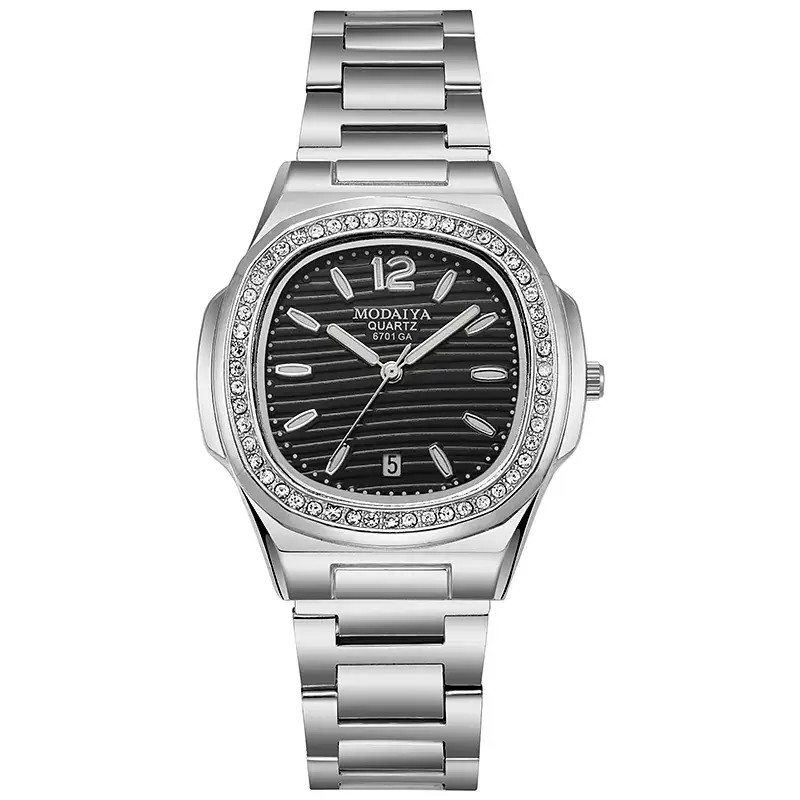 Modality Square Watch for Men Silver Alloy Belt