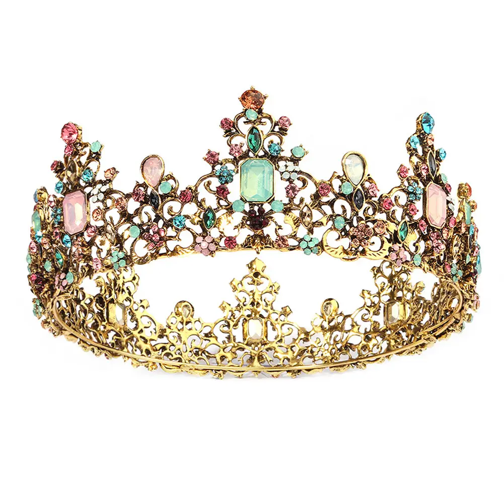 Alloy Bridal Crown with Colorful Rhinestones - Image 7