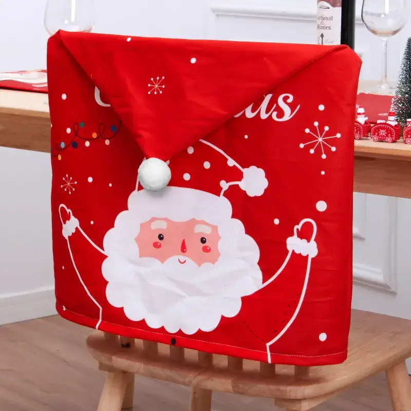 New Cross-Border Christmas Chair Cover with Old Man Snowman Design - Image 5