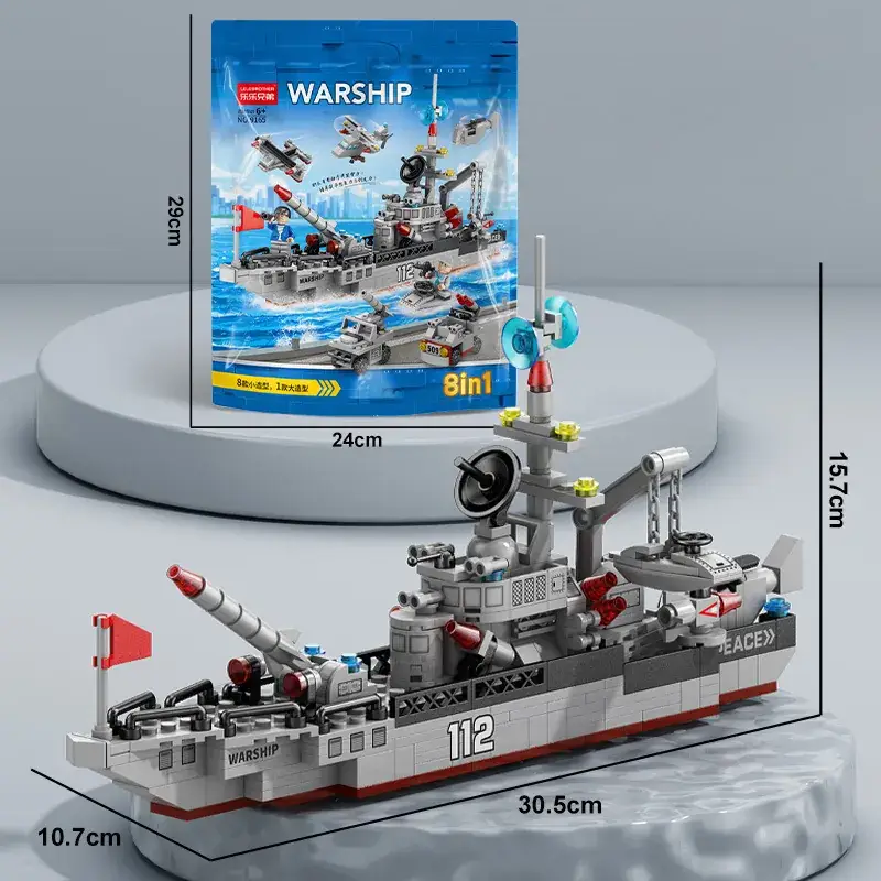 Lego Military Aircraft Carrier Destroyer Toy Set - Image 4