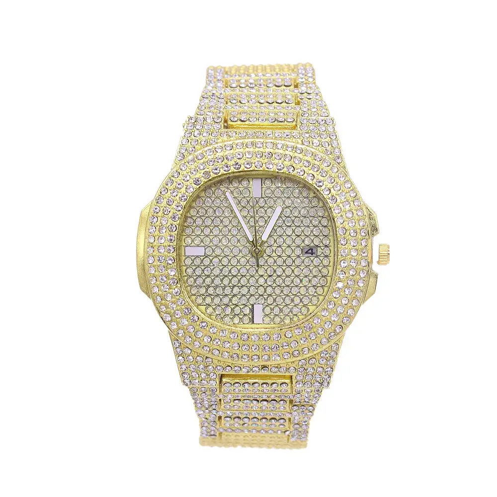 Men 3PC Gold Plated Wristwatch Set with Bracelet - Image 3