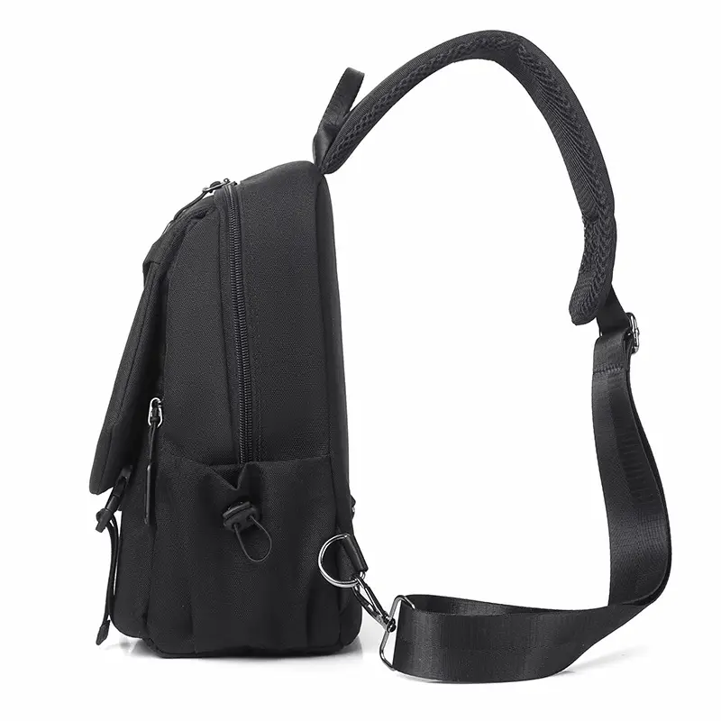 Men's Grey Multi-Functional Chest Backpack with Adjustable Strap - Image 5