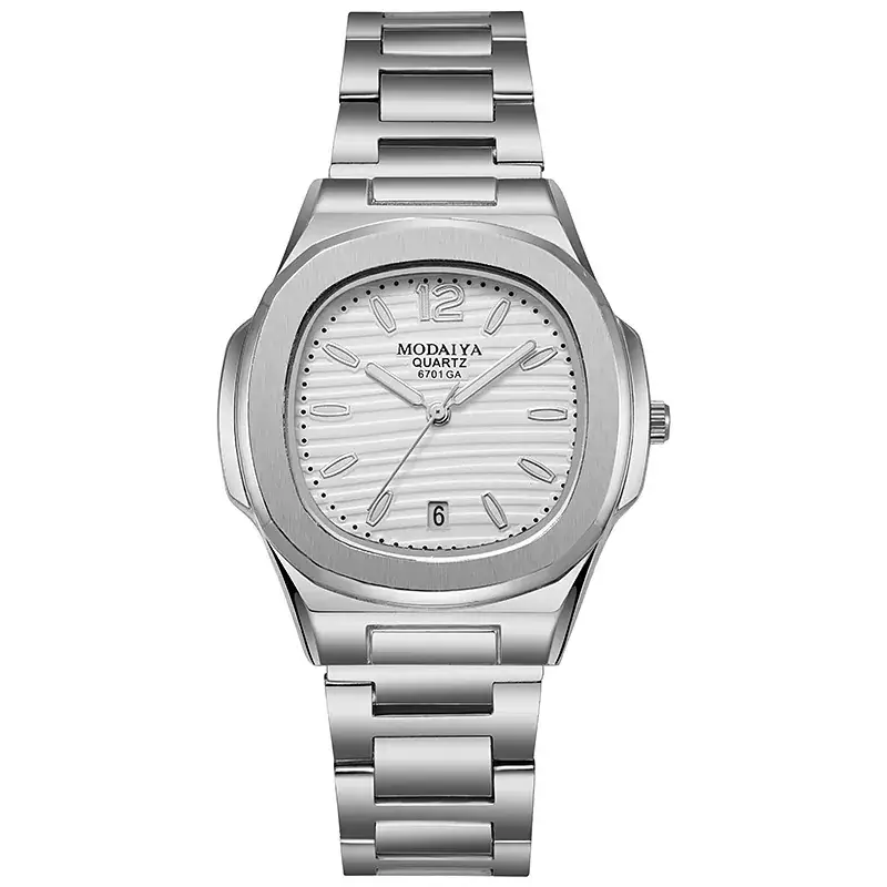 Men's Square Dial Quartz Watch with Diamond Crystal Band - Image 3