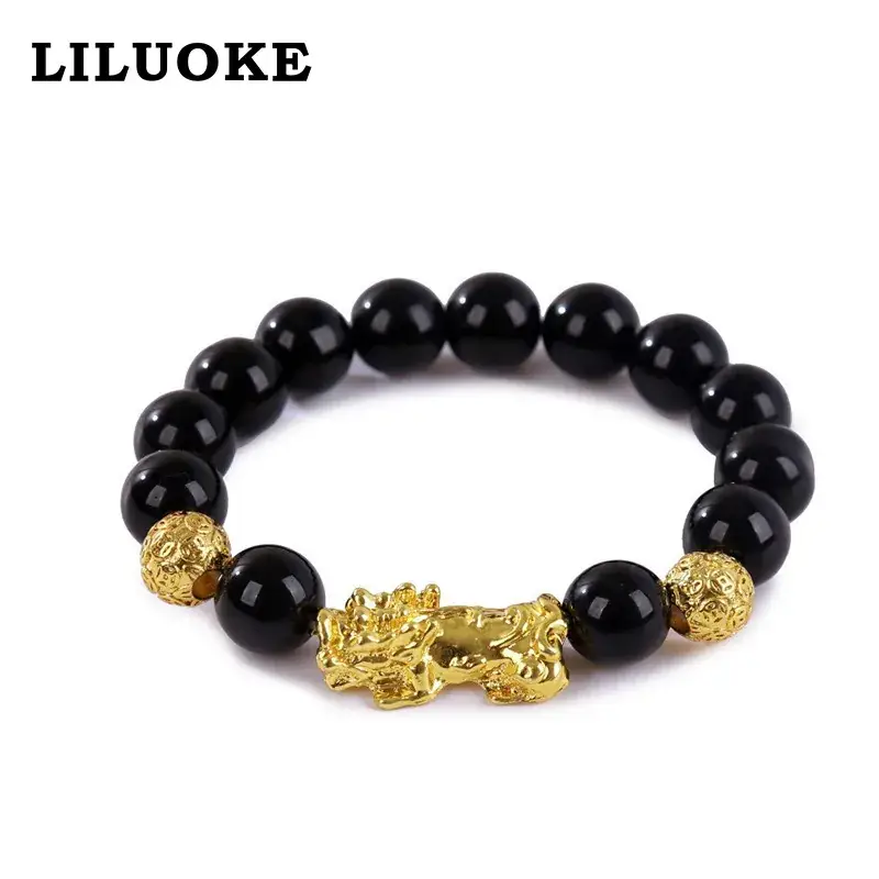 Black Gold Dragon Charm Bracelet for Women - Image 2