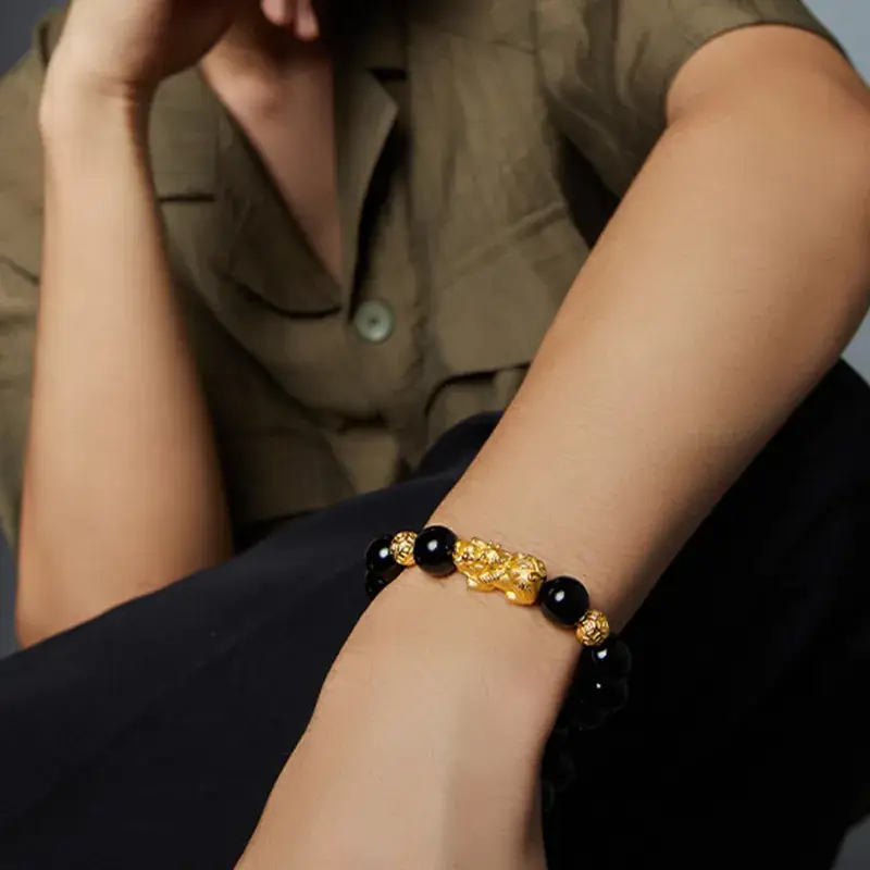 Black Gold Dragon Charm Bracelet for Women - Image 3