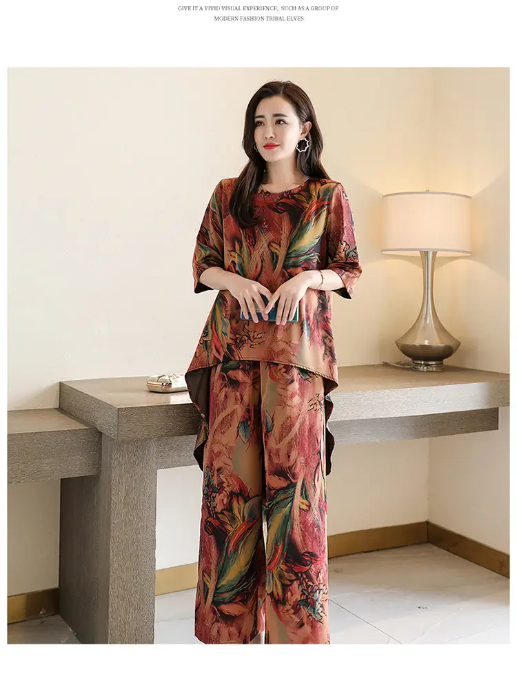 Summer Cotton Linen Shirt Capri Set for Women — feature 14