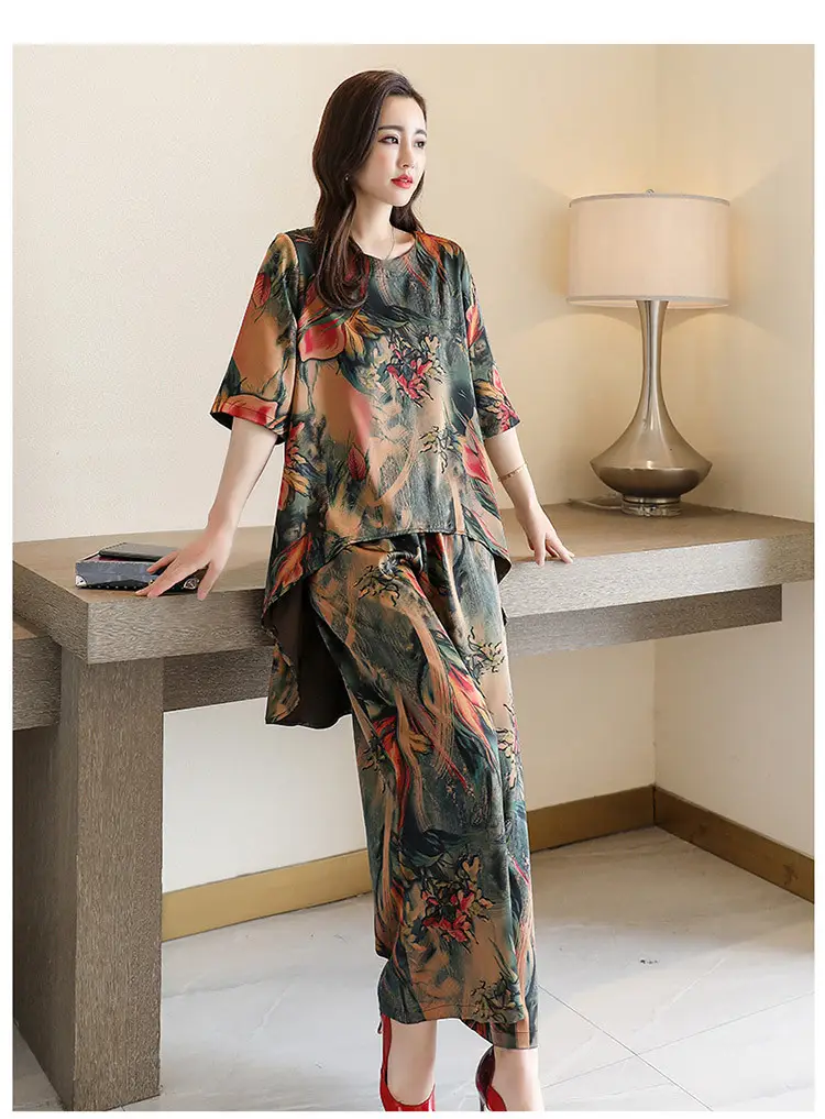 Summer Cotton Linen Shirt Capri Set for Women — feature 9