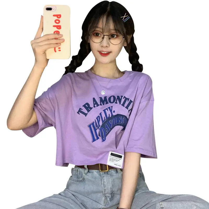 Women Short Sleeve T-Shirt White Framontin Print Summer 2025 - Image 7