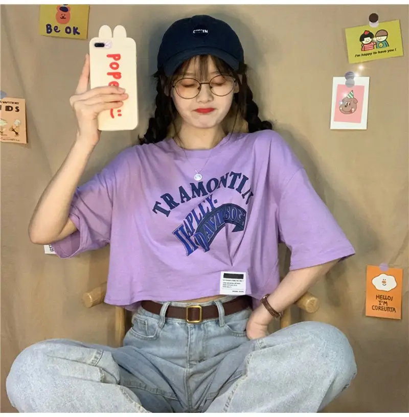 Women Short Sleeve T-Shirt White Framontin Print Summer 2025 — feature 13