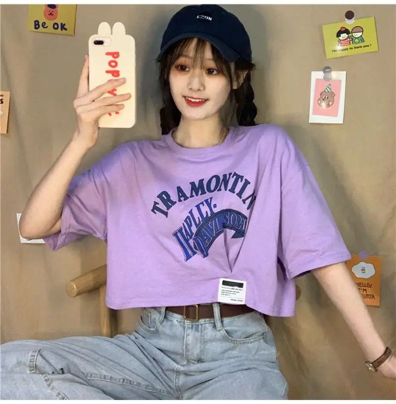 Women Short Sleeve T-Shirt White Framontin Print Summer 2025 — feature 14