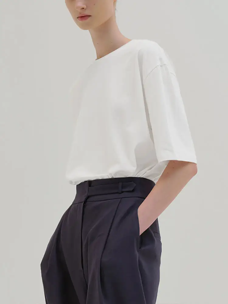 Women Maroon Short Sleeve T-Shirt Basic Style - Image 7