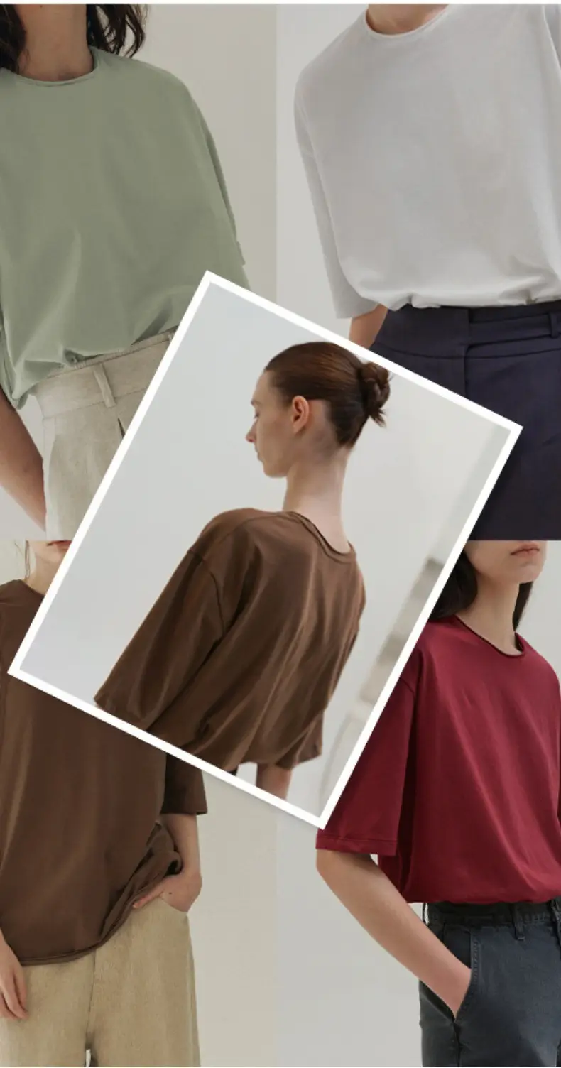Women Maroon Short Sleeve T-Shirt Basic Style — feature 5