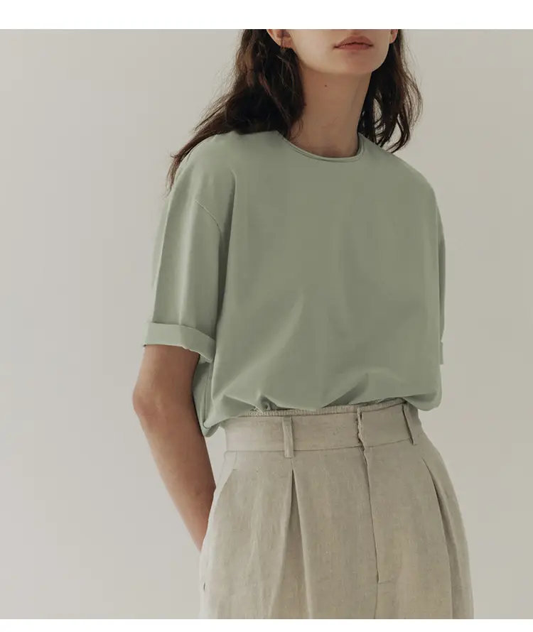 Women Maroon Short Sleeve T-Shirt Basic Style — feature 7