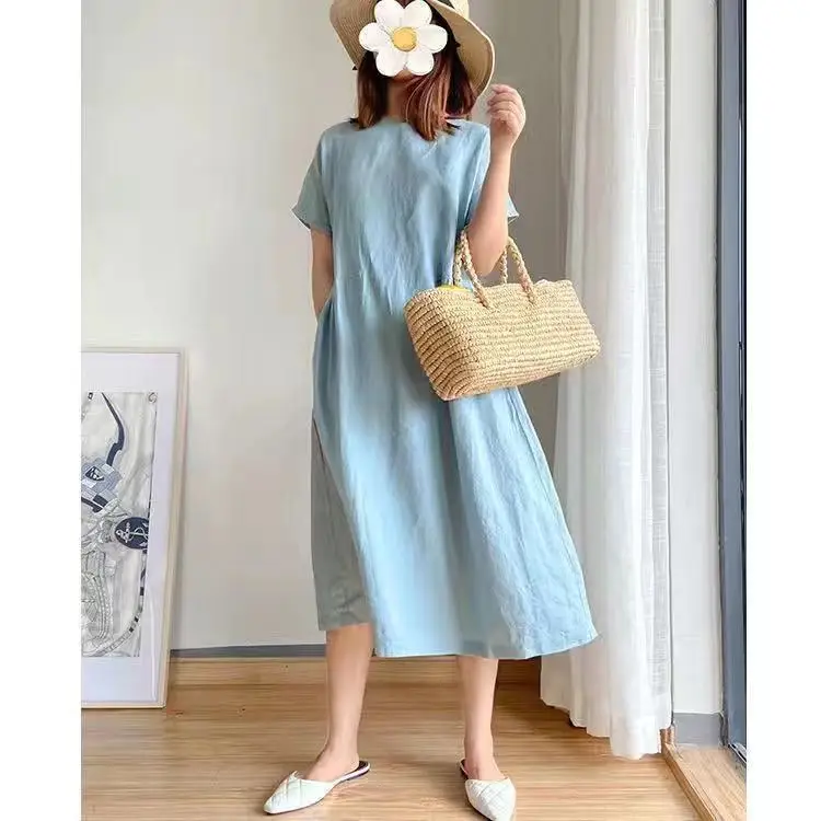 Women Cotton Loose Skirt Dress Summer 2022 Large - Image 10