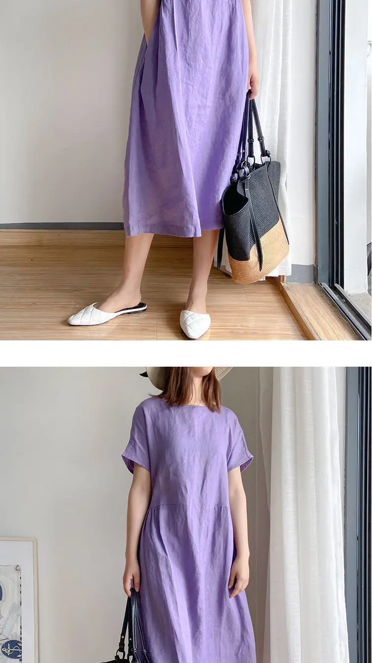 Women Cotton Loose Skirt Dress Summer 2022 Large — feature 11
