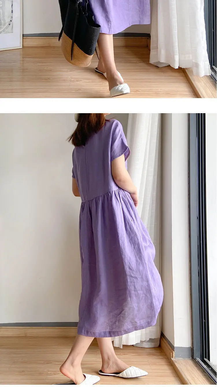 Women Cotton Loose Skirt Dress Summer 2022 Large — feature 12