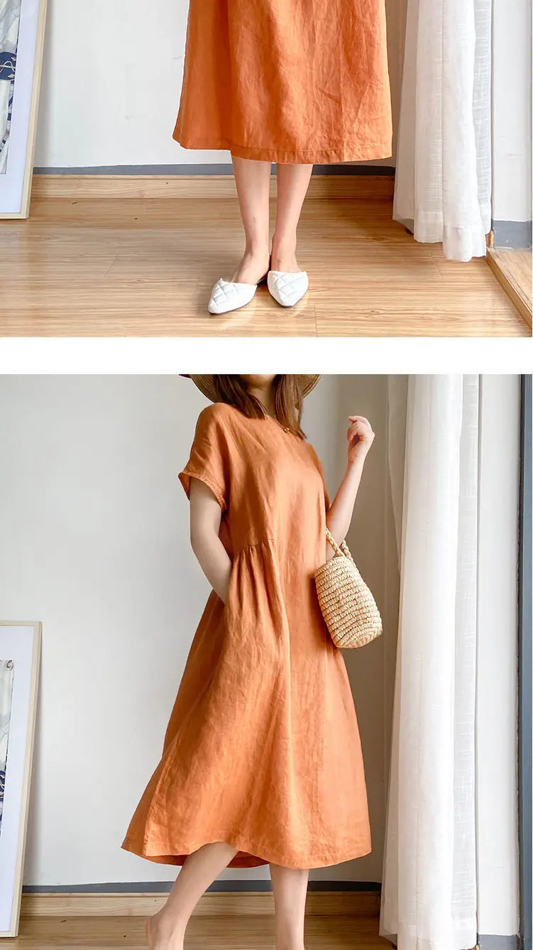 Women Cotton Loose Skirt Dress Summer 2022 Large — feature 2