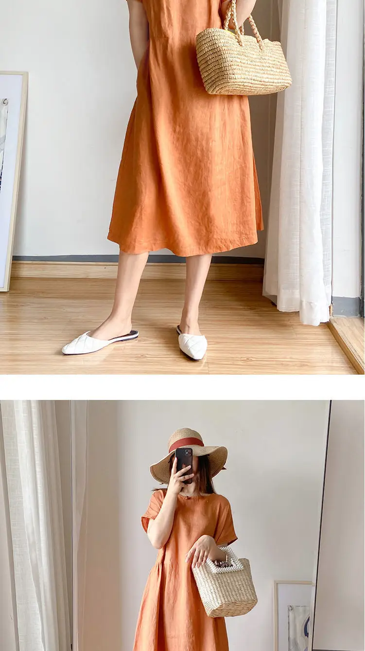 Women Cotton Loose Skirt Dress Summer 2022 Large — feature 4