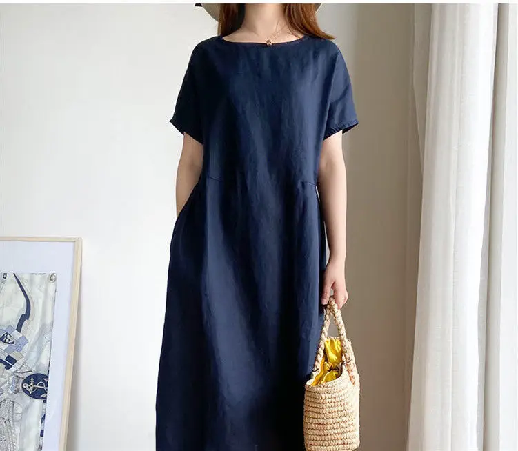 Women Cotton Loose Skirt Dress Summer 2022 Large — feature 6
