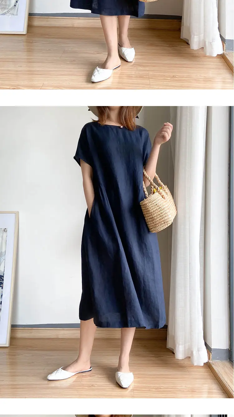 Women Cotton Loose Skirt Dress Summer 2022 Large — feature 7