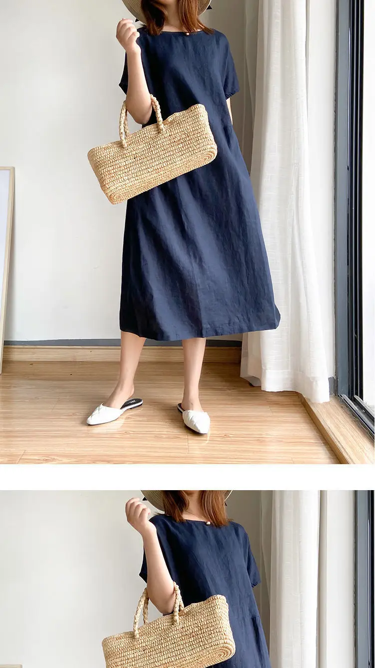 Women Cotton Loose Skirt Dress Summer 2022 Large — feature 8