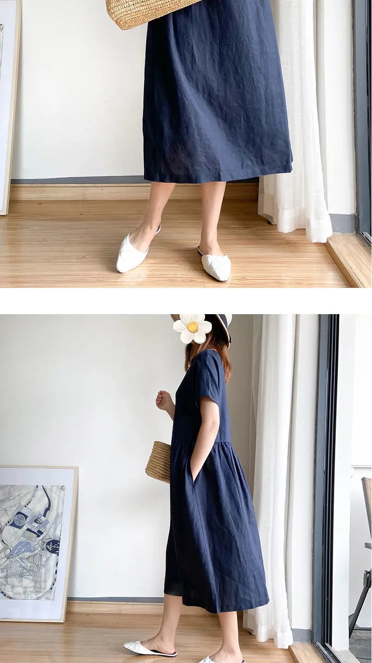 Women Cotton Loose Skirt Dress Summer 2022 Large — feature 9
