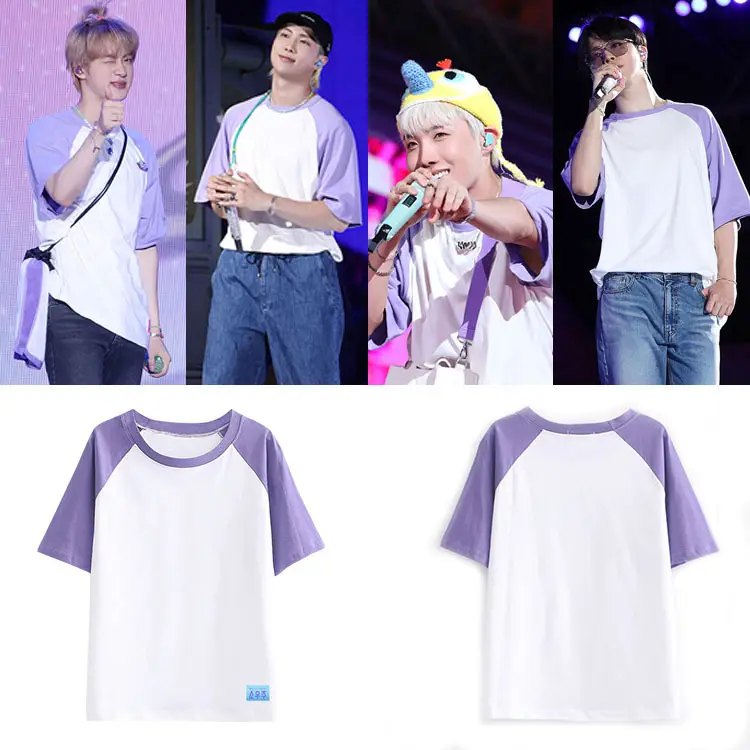 Tian Jiuguo Same Sleeve T-Shirt White Purple