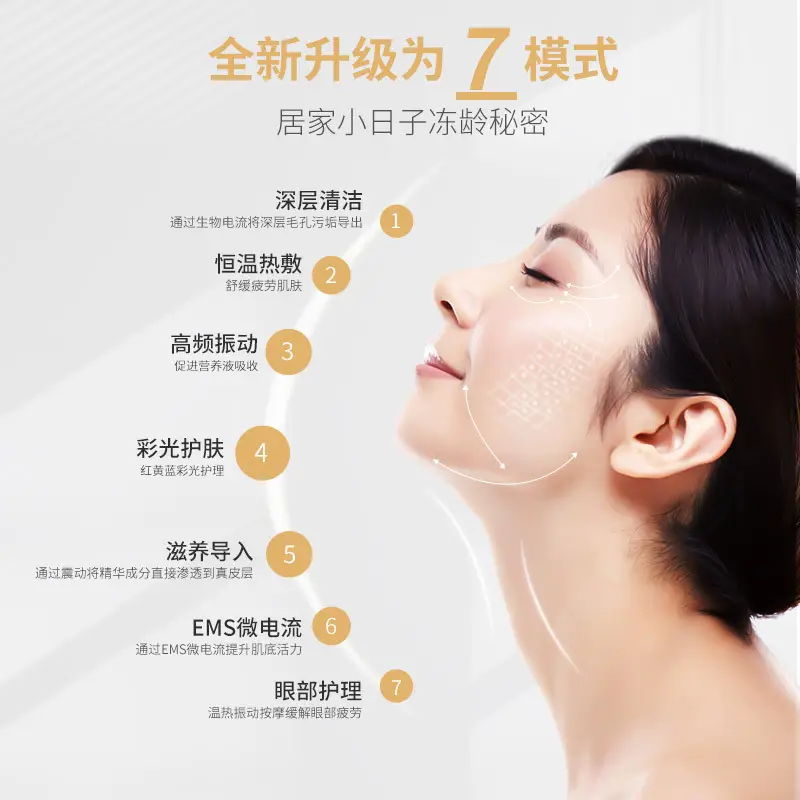 Beauty instrument introduction instrument with EMS ion facial color light beauty instrument skin care instrument micro current red light skin rejuvenation