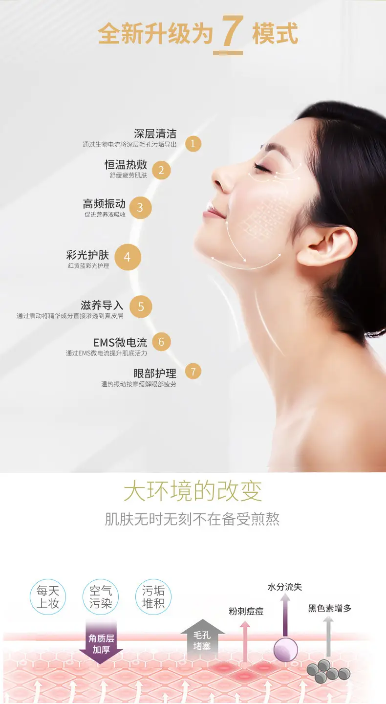 Beauty instrument introduction instrument with EMS ion facial color light beauty instrument skin care instrument micro current red light skin rejuvenation — feature 5