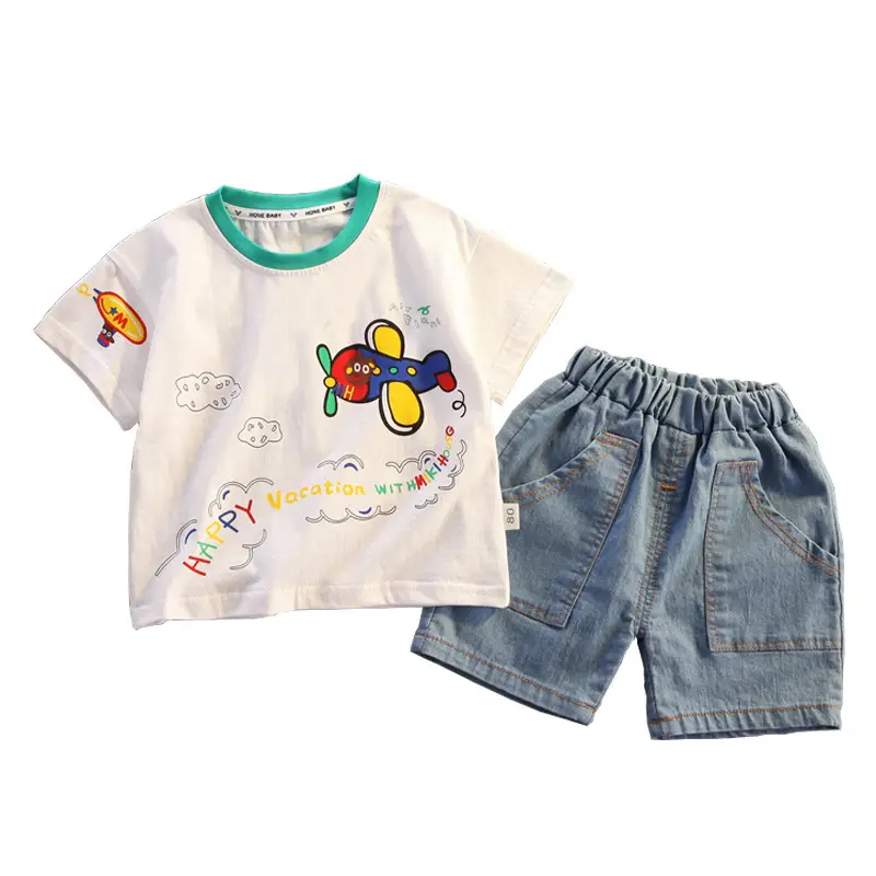 Boys Cartoon Cotton T-Shirt Shorts Set Summer Wear - Image 5