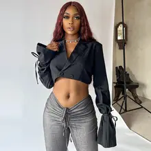 Women's Black Glitter Cutout T-Shirt Top with Shorts Set — feature 24