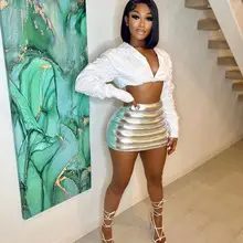 Women's Black Glitter Cutout T-Shirt Top with Shorts Set — feature 4