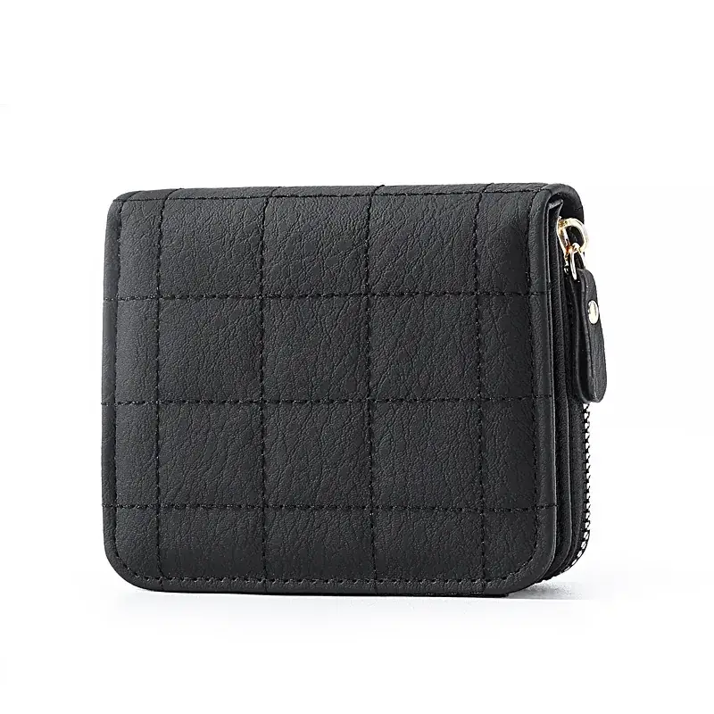 White Quilted Zippered Wallet for Women