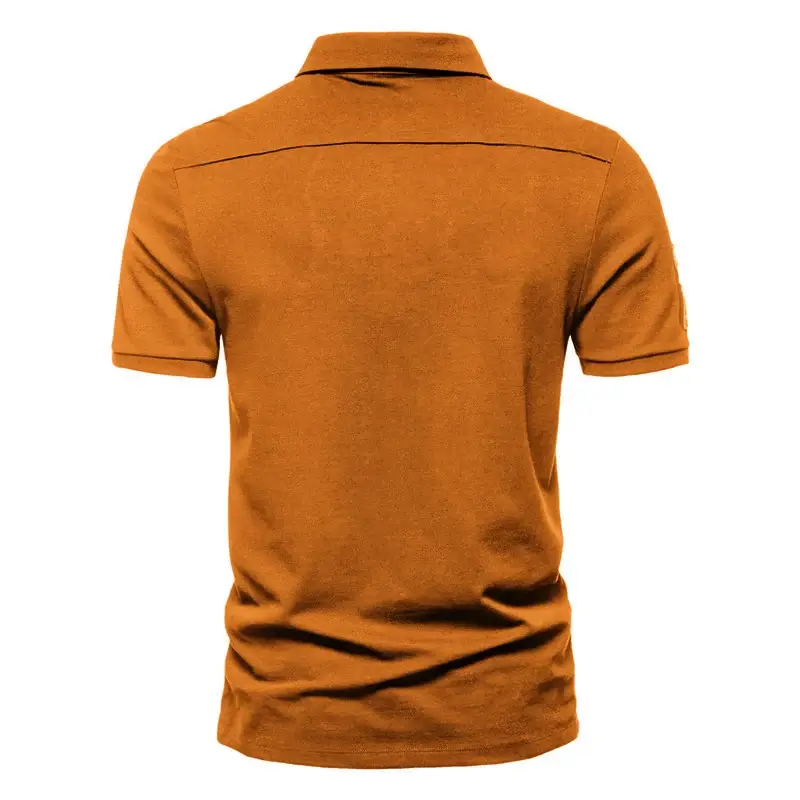 2023 Men Navy Blue Military Style Polo T-Shirt — feature 5
