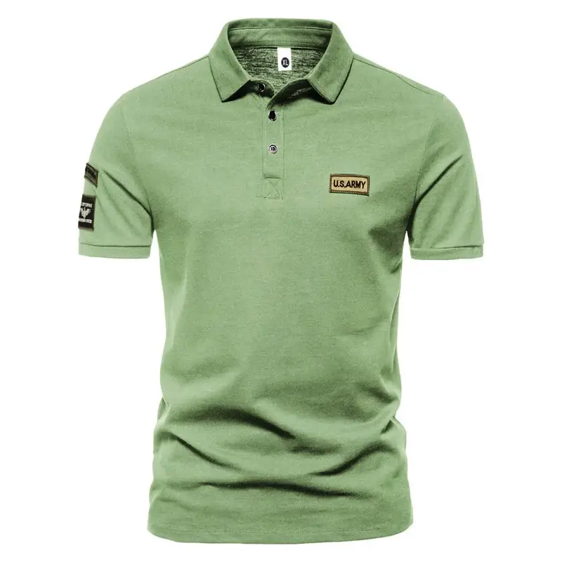 2023 Men Navy Blue Military Style Polo T-Shirt — feature 9