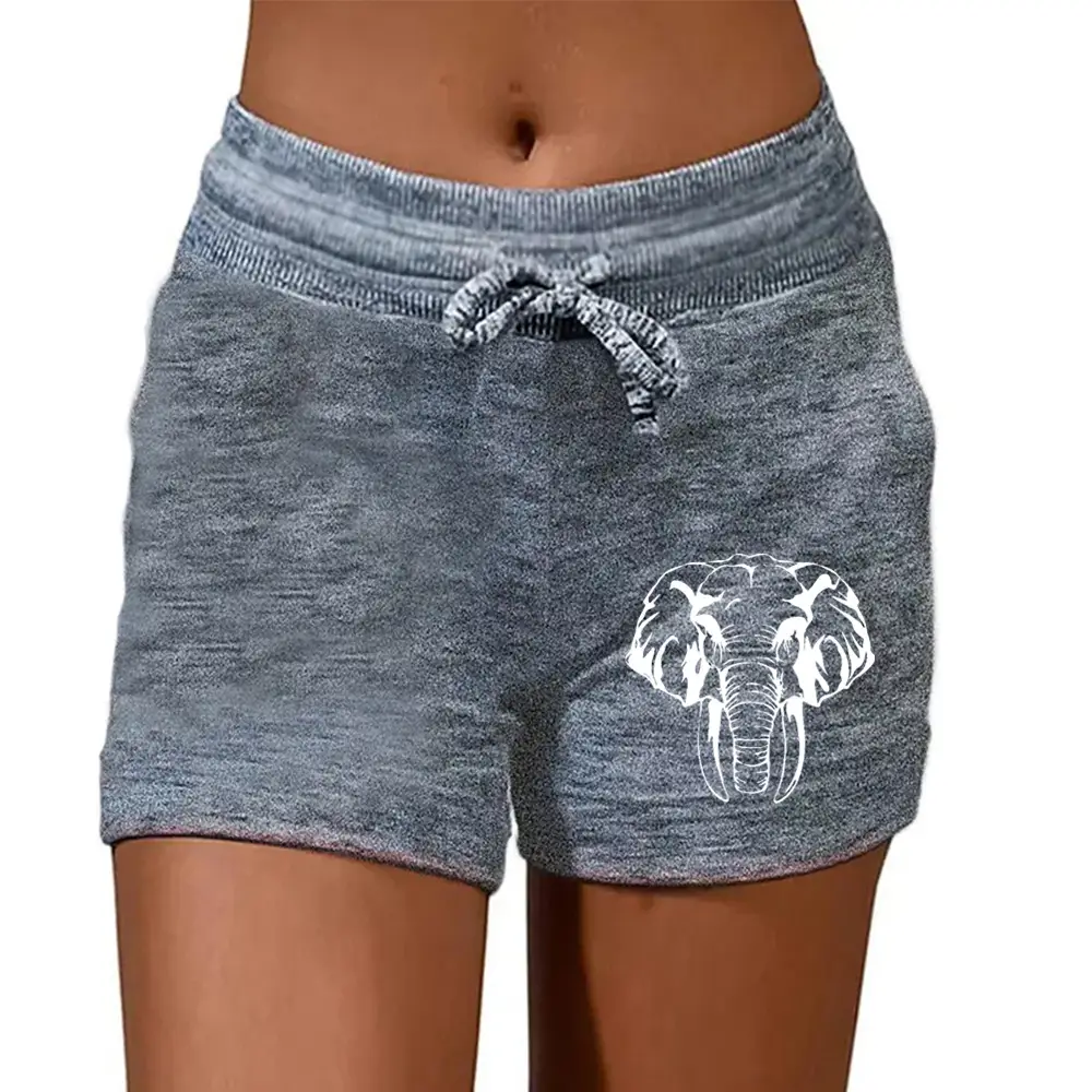 Women Butterfly Printed Gray Yoga Pants Shorts - Image 17