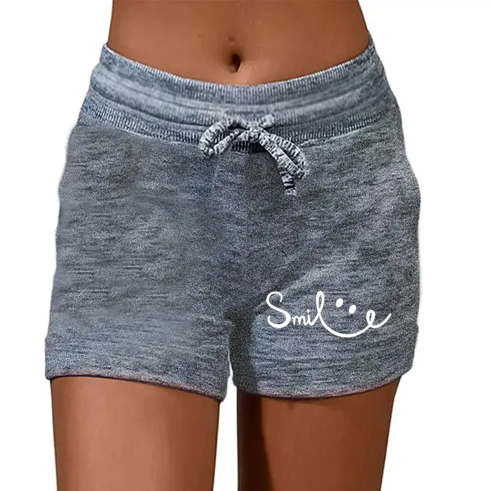 Women Butterfly Printed Gray Yoga Pants Shorts - Image 11
