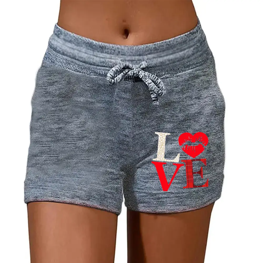 Women Butterfly Printed Gray Yoga Pants Shorts - Image 12