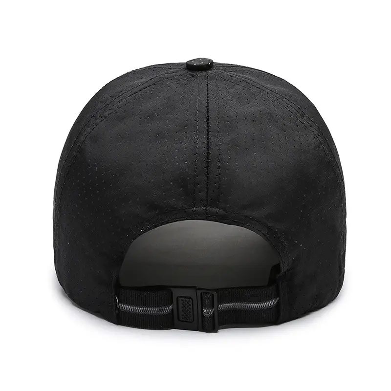 Men's White Perforated Sun Hat with Gold Embroidery