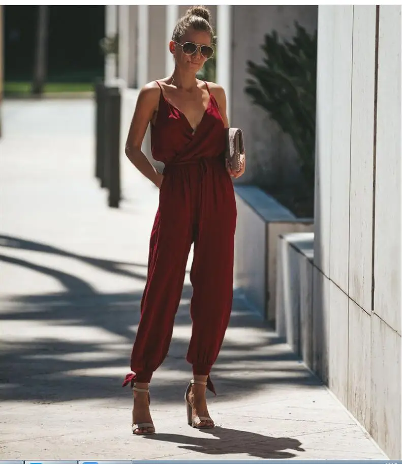 Green Backless Tether Long Jumpsuit for Women - Image 4