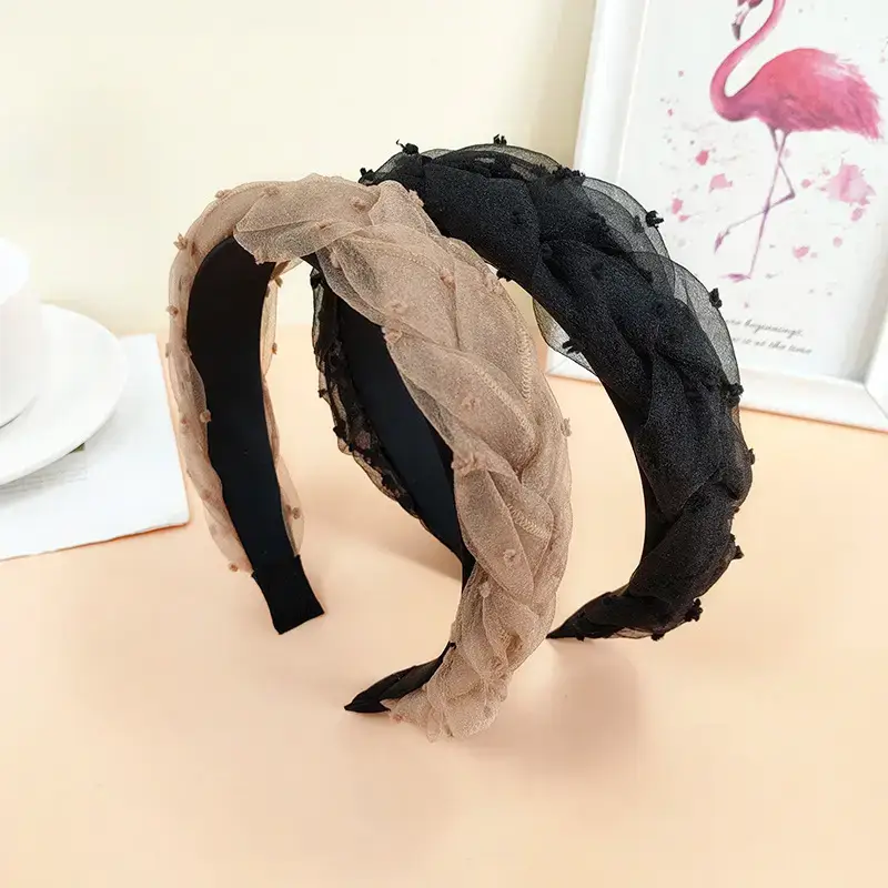 Organza Hairbands for Girls - Multi Color Woven Design - Image 3